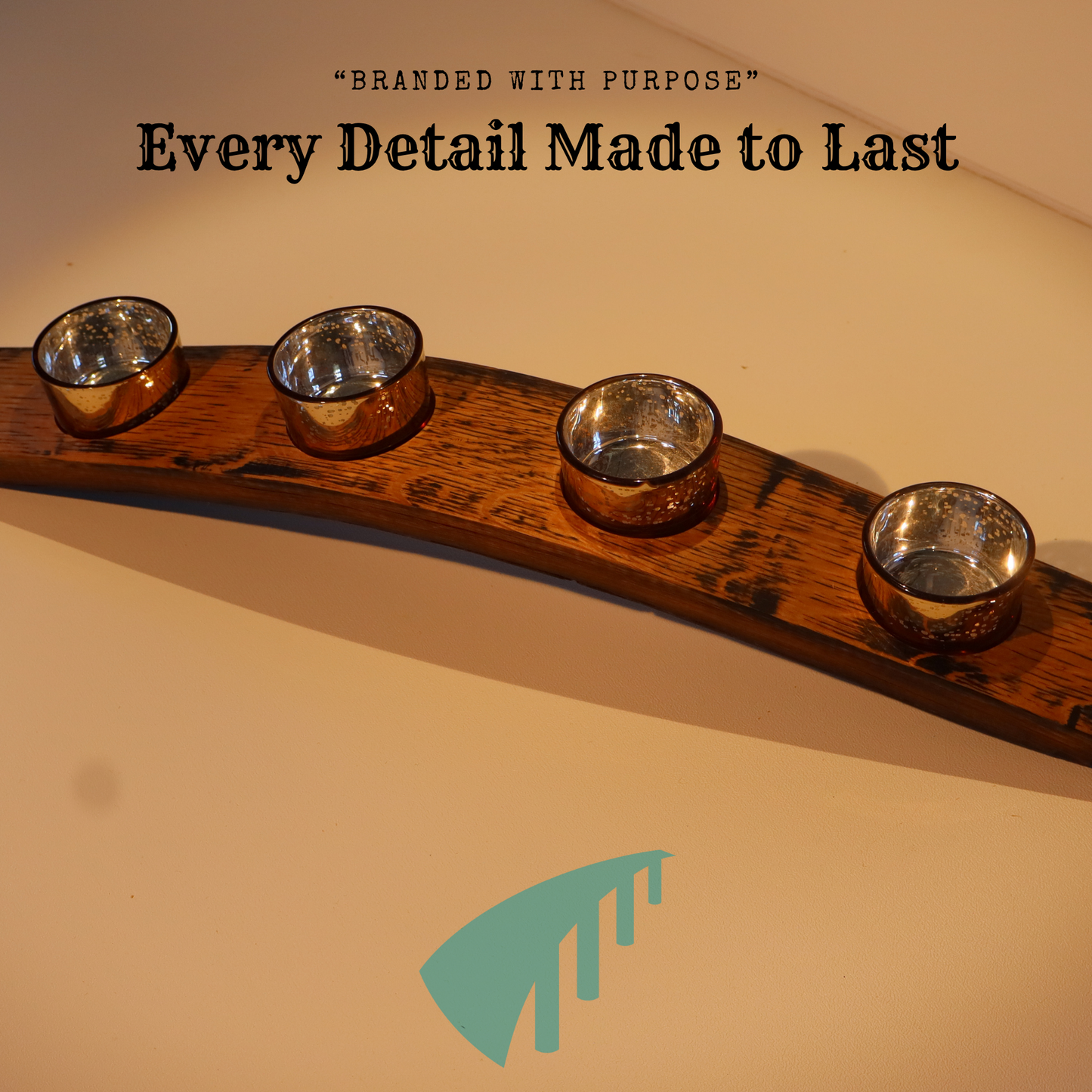 Candle Holder in Whiskey Oak