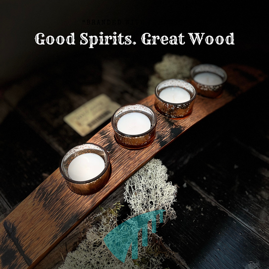 Candle Holder in Whiskey Oak